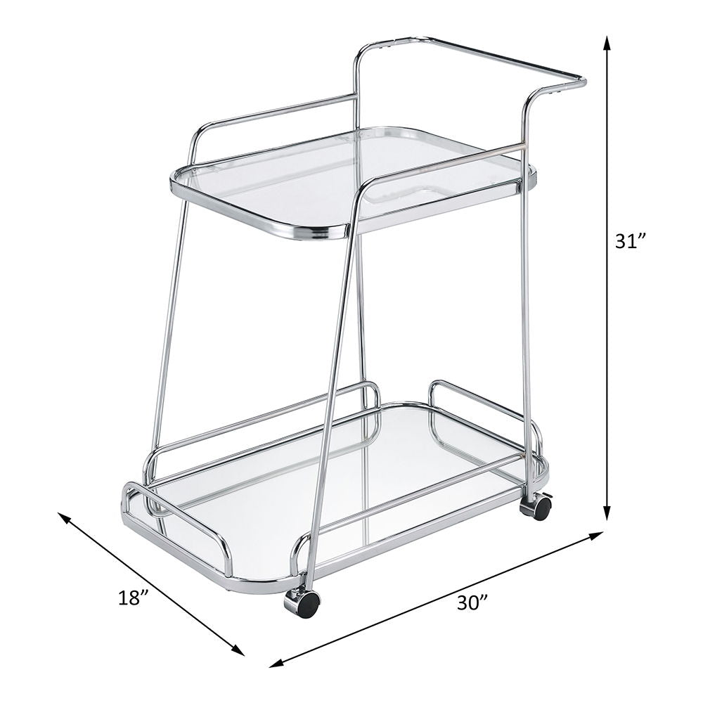 Aegis - Carrito de servicio - Vidrio transparente y acabado cromado