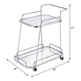 Aegis - Carrito de servicio - Vidrio transparente y acabado cromado