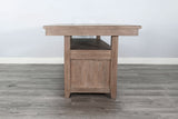 Rustic Counter-Height Extension Dining Table With Barn Door Storage - Amber