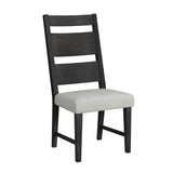 Jemma - Wood Back Dining Side Chair (Set of 2) - Dark Espresso / Beige Linen