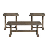 Finn - 3 Piece Accent Trestle Table Set (Coffee Table & Two End Tables) - Dark Walnut