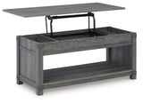 Freedan - Rect Lift Top Cocktail Table - Grayish Brown