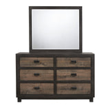 Harlington - 6-Drawer Dresser With Mirror Set - Dark Chocolate