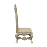 Danae - Silla auxiliar (Set de 2) - Poliuretano, Acabado champán y dorado