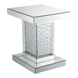 Nysa - Mesa Auxiliar - Espejo y Cristales de Imitación - 50,8 cm