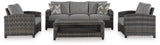 Oasis Court - Sofa, Chairs, Table Set (Set of 4) - Gray