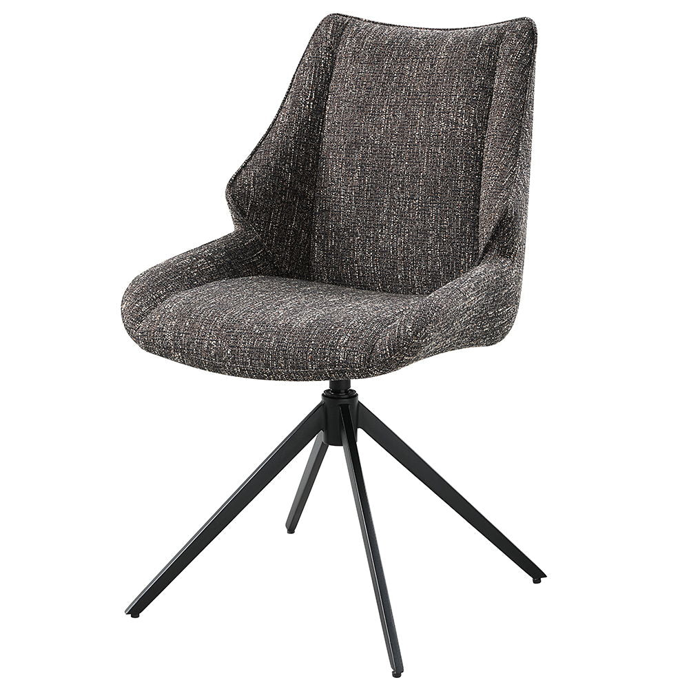 Malika - Side Chair With Swivel (Set of 2) - Brown Chenille