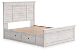 Makidern - Cama con almacenamiento en panel y unidad de almacenamiento bajo la cama