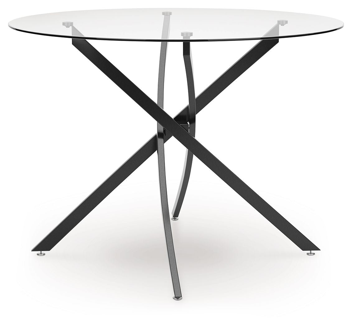 Pharwynn - 5 piezas - Mesa de comedor, 4 sillas laterales - Negro