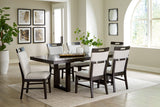 Neymorton - 7 Pc. - Rectangular Extension Table, 6 Side Chairs - Dark Grayish Brown