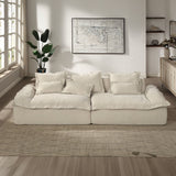 Jesse - Oversized Sofa With 6 Pillows - Beige Linen