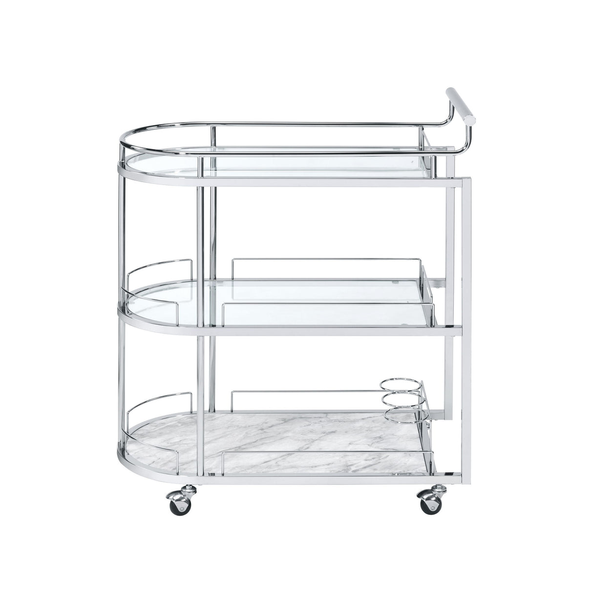 Inyo - Carrito de servicio - Cristal transparente y cromo