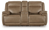 Glencroft - Sofá biplaza reclinable eléctrico con consola / Reposacabezas ajustable - Sahara