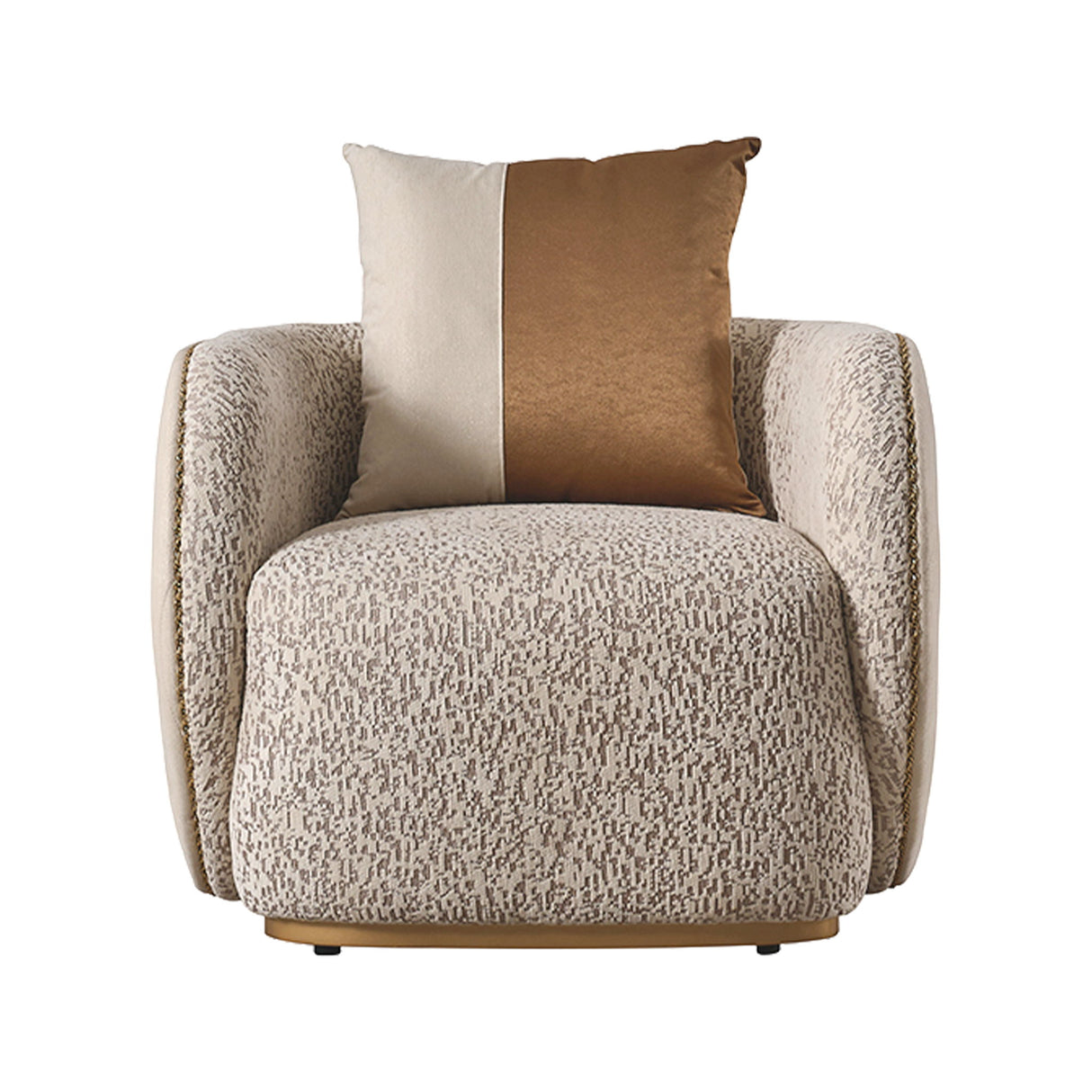 Gineverra - Accent Chair - Biscotti / Ivory Gold