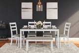 Stonehollow - Rectangular Drm Table Set (Set of 6) - White / Gray