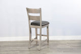 Alpine - Taburete alto con respaldo de escalera, asiento acolchado (juego de 2) - Gris