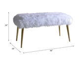 Bagley II - Banco - Piel sintética blanca y dorado - 50,8 cm