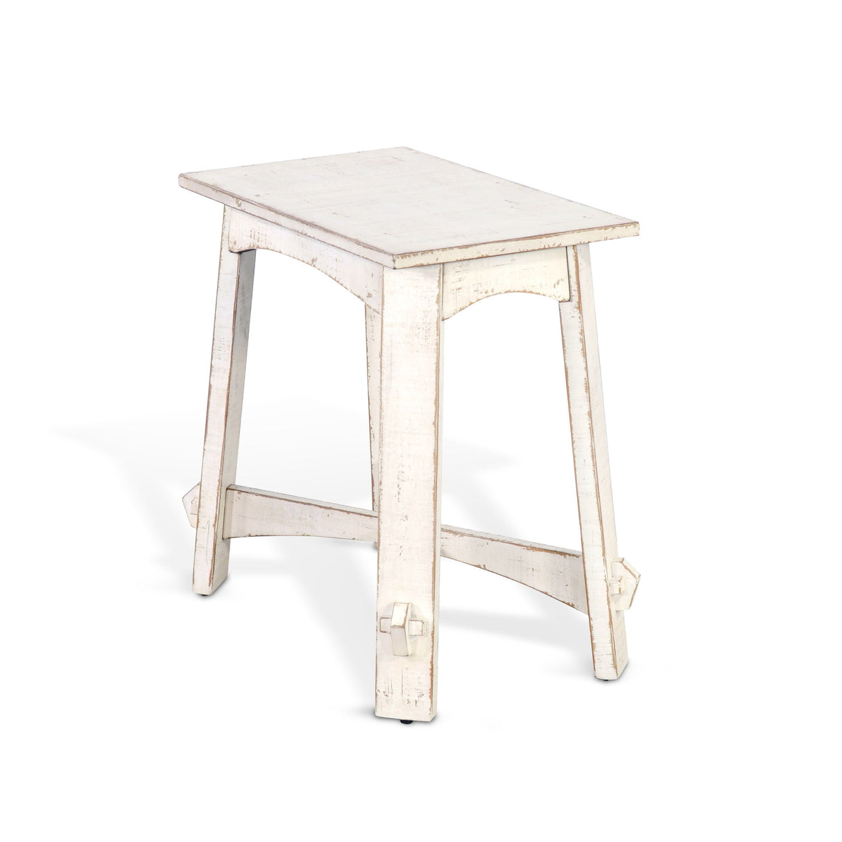 Marina - Wood Chair Side Table - White Sand