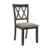 Claudia II - Silla de comedor (Juego de 2) - Tela y gris envejecido