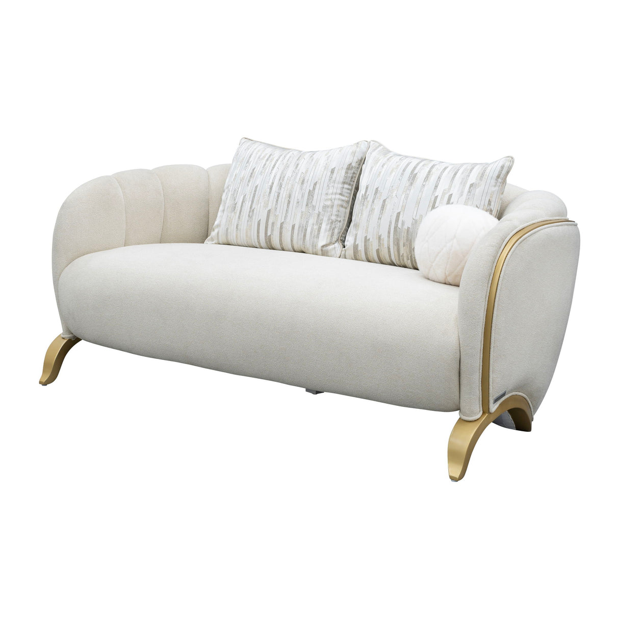 Scotts Square - Loveseat - Cornsilk / Light Champagne
