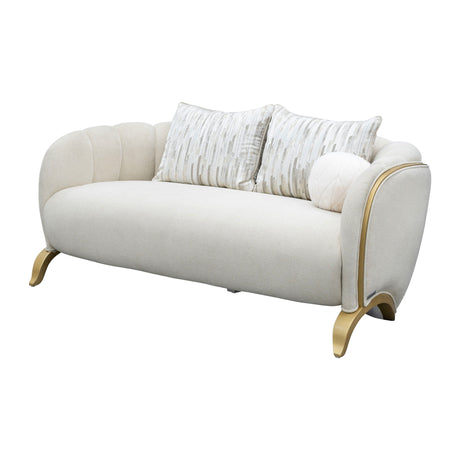 Scotts Square - Loveseat - Cornsilk / Light Champagne