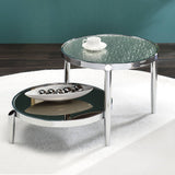 Abbe - Mesa de centro - Acabado en cristal y cromo