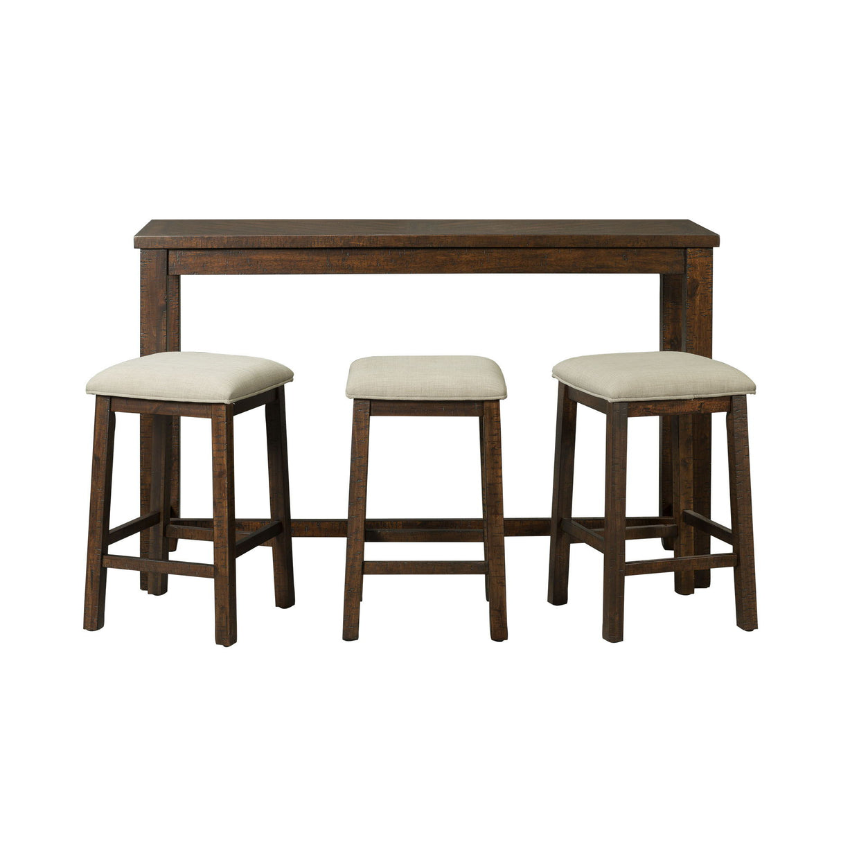 Jax - Mesa de Bar Pack Individual (Mesa y Tres Taburetes) - Nogal Oscuro