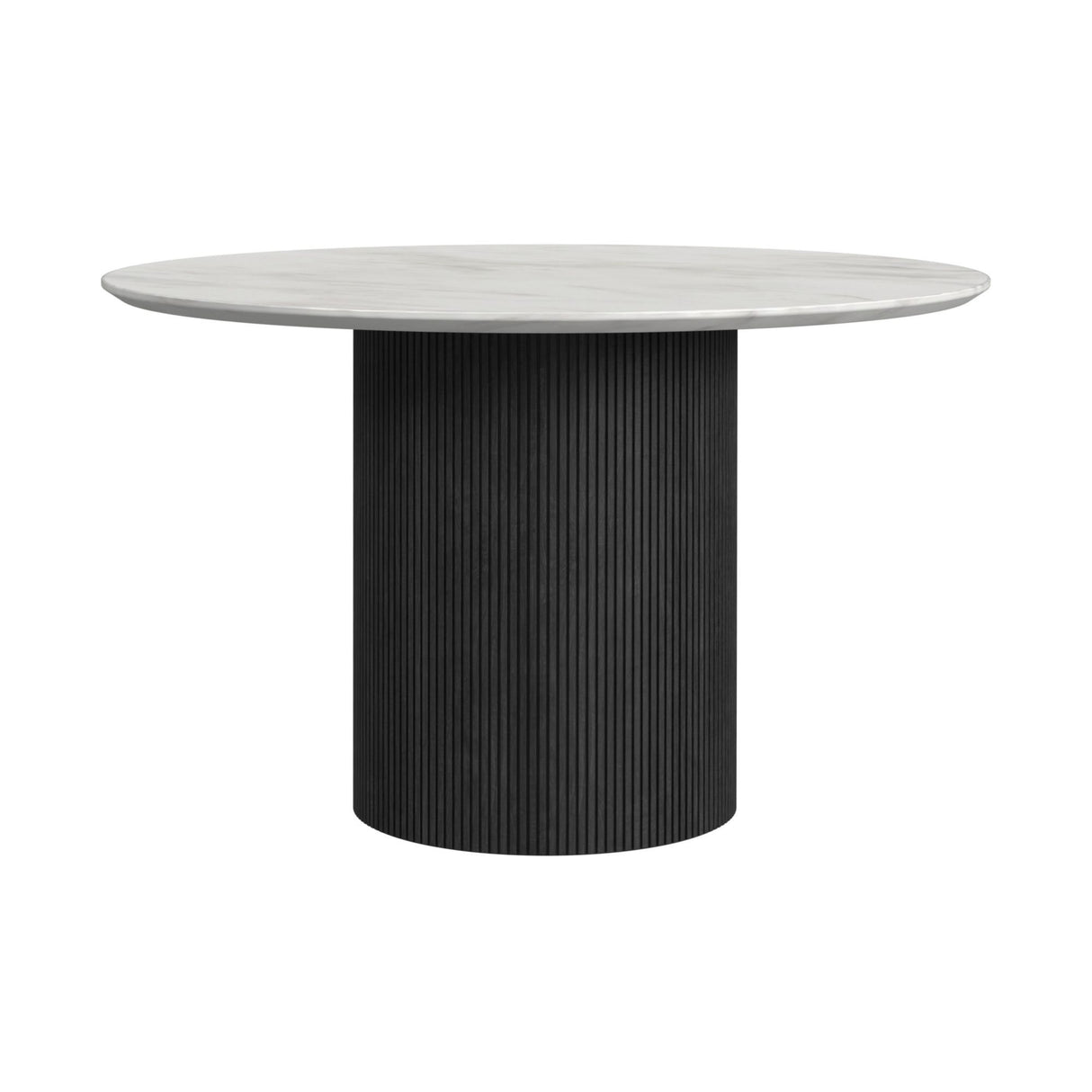 Sylvie - Mesa de comedor redonda con tablero de imitación mármol