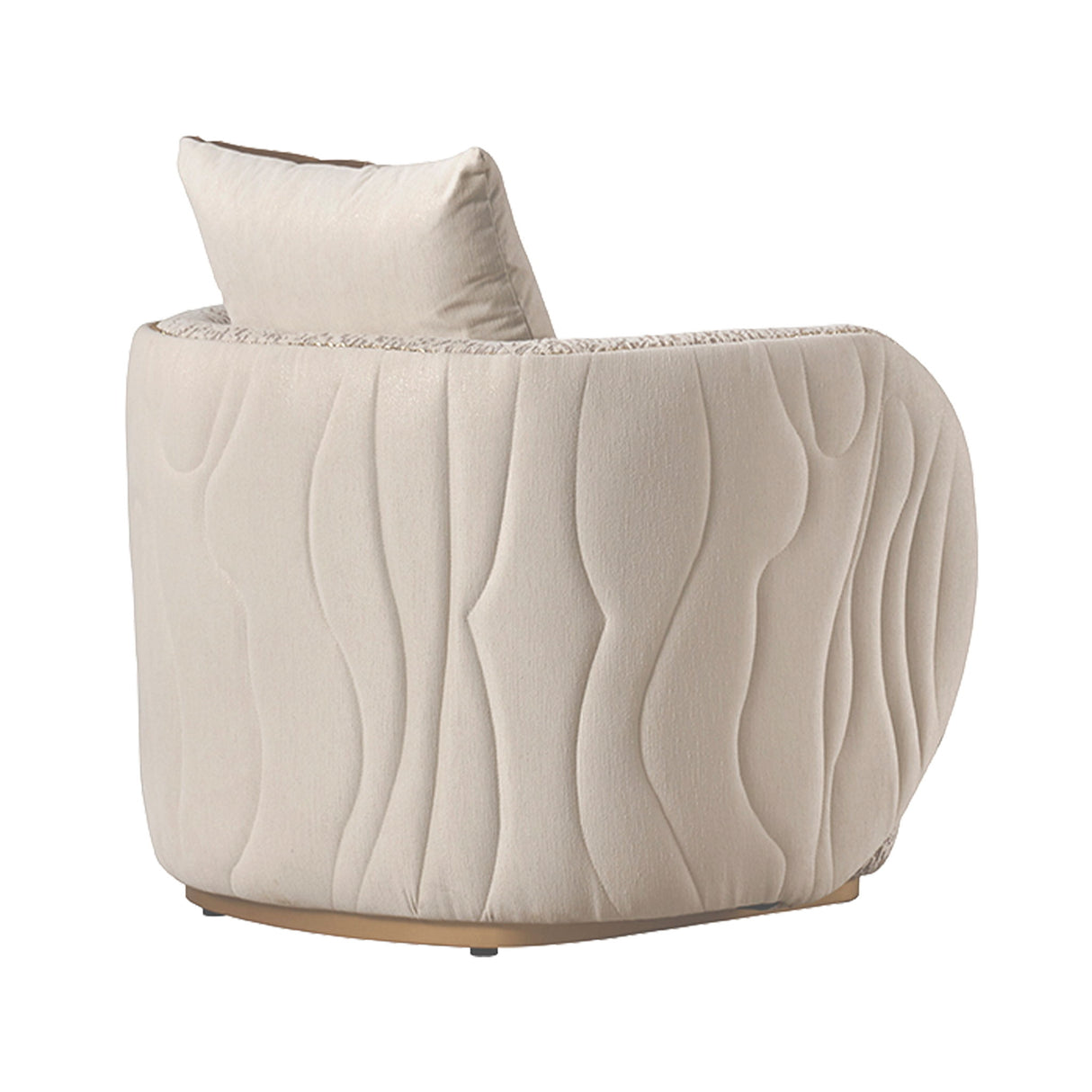 Gineverra - Accent Chair - Biscotti / Ivory Gold