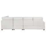 Delmar - Velvet Upholstered Sectional Sofa Skirted Base - Latte
