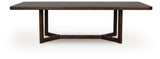 Dilenno - Mesa de Comedor Rectangular Extensible - Marrón Oscuro