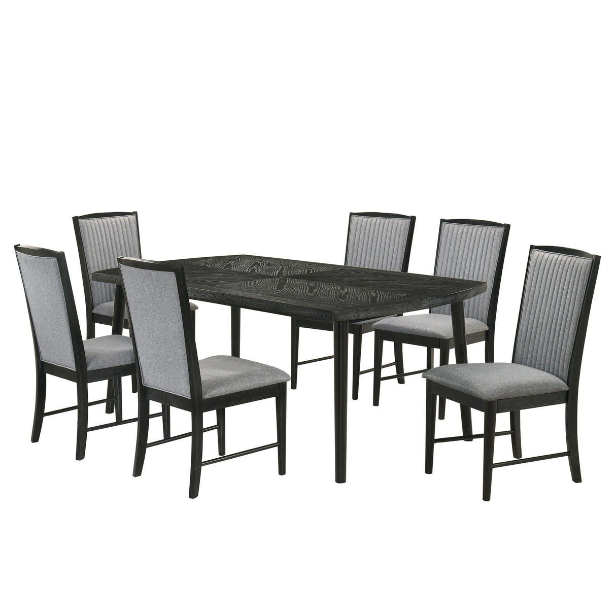 Skyline - Rectangle Dining Table With 6 Chairs - Black