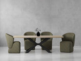 Crossings - Rectangular Dining Table With 4 Upholstered Chairs - Natural & Green