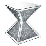 Noralie - Mesa Auxiliar - Espejo y Falsos Diamantes - Cristal