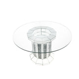 Noralie - Mesa de Comedor - Espejo y Diamantes de Imitación - Madera - 30"