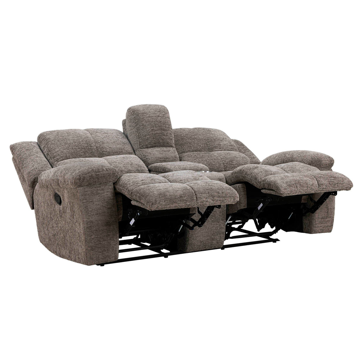 Buster - Sofá biplaza reclinable manual con consola