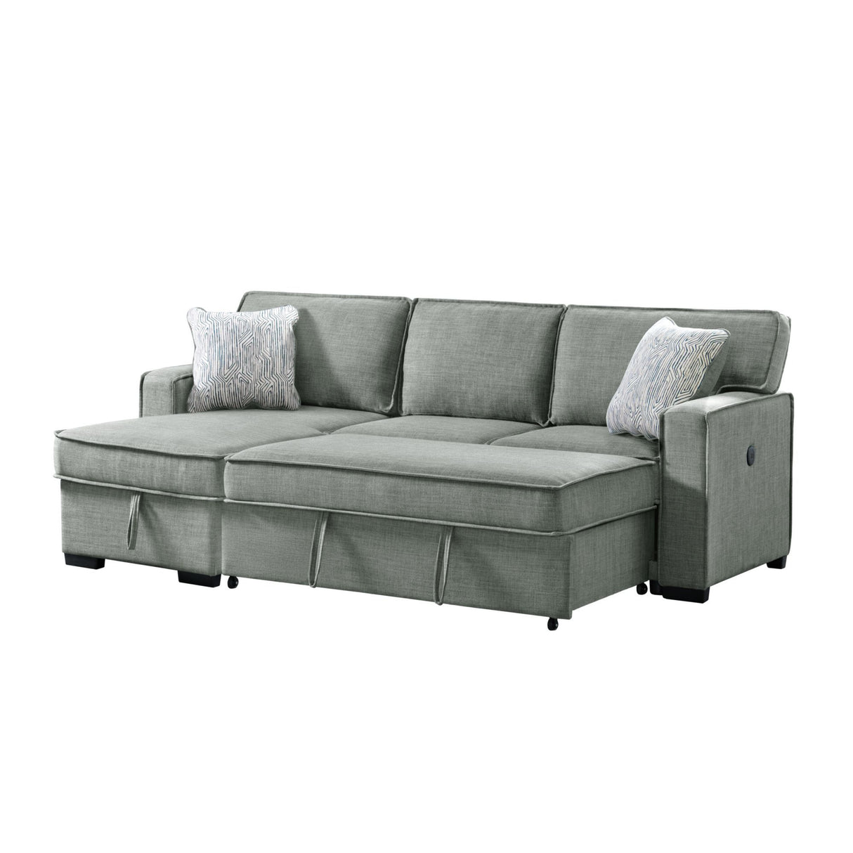 Caracas - Sectional Sleeper Chofa With Pull Bed, Drop Table & USB
