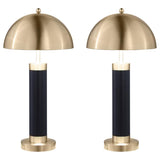 Conroe - Dome Shade Pillar Table Lamp (Set of 2) - Black