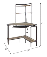 Deliz - Computer Desk With USB - Sand Gray