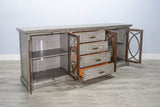 Homestead Hills - Media Console Long - Tobacco Leaf / Alpine Gray
