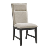Axel - Silla de comedor tapizada (Juego de 2) - Gris claro / Espresso