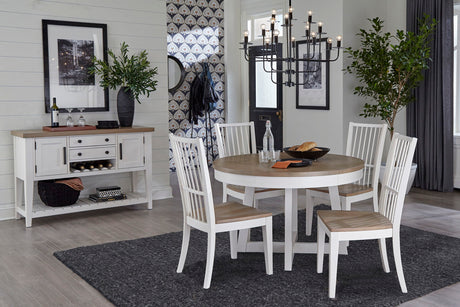 Americana Modern Dining - Round Extendable Dining Table - Cotton alternate view 3