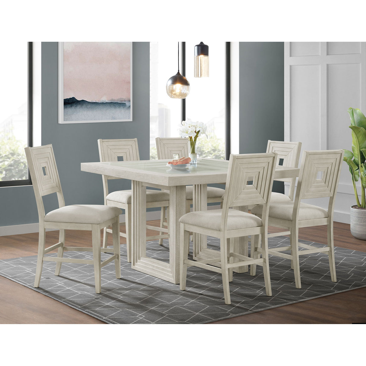 Avalanche - Juego de Comedor Alto Cuadrado