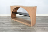 Modern - Wood Sofa Table With Arched Open Shelf Design