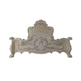 Dresden - Cama tapizada Queen - Acabado blanco hueso