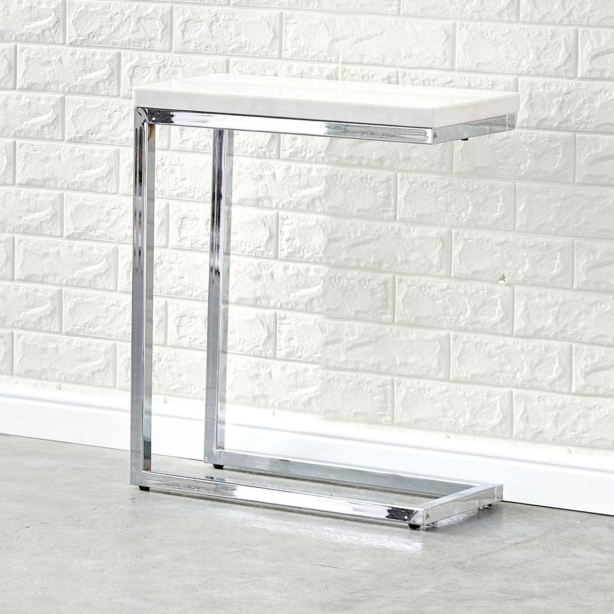 Echo - Marble Top Chairside Table - White