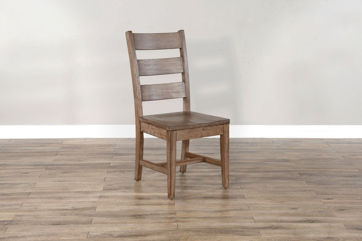 Doe Valley - Silla de respaldo de escalera con travesaños, asiento de madera (juego de 2) - Ante