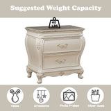 Chantelle - Nightstand With Marble Top - Pearl White