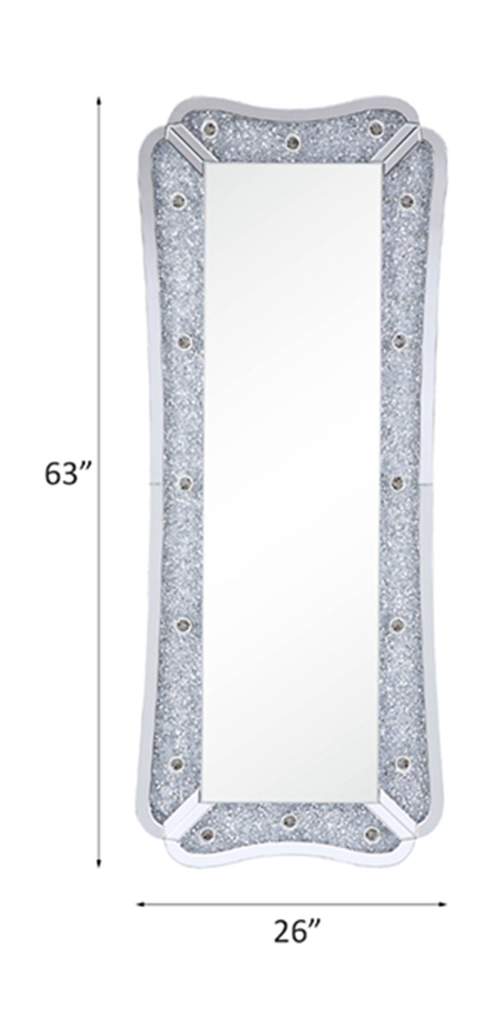 Noralie - Espejo de Pie Decorativo - Espejado - Madera - 63"
