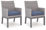 Half Moon Beach - Arm Chair With Cushion (Set of 2) - Blue / Gray